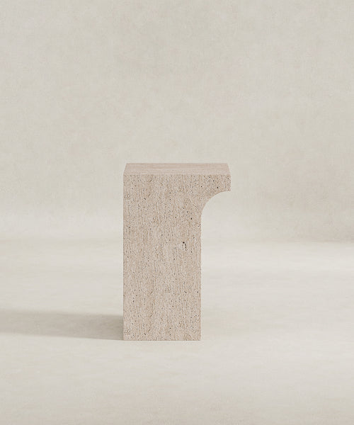 Arlo Side Table - Raw Travertine