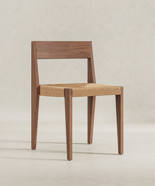 My Store Bhodi dining chair with wooden legs and upholstered seat, modern design for dining room or kitchen use.