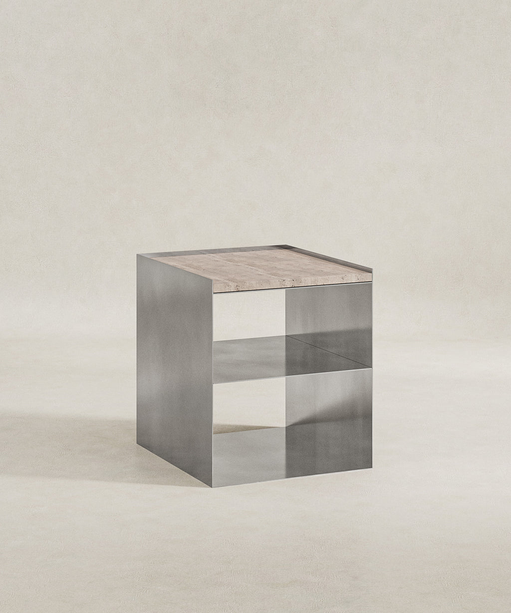 Noah Side Table - Travertine